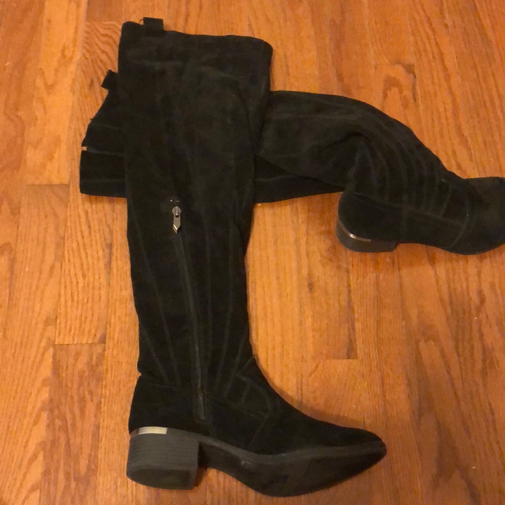 Black over the knee suede boots